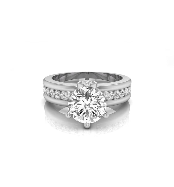 Round Moissanite Engagement Ring In 10K Gold