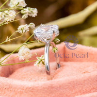 Cushion Cut Moissanite Hidden Halo Classic Ring