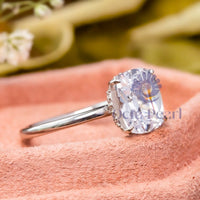 Cushion Cut Moissanite Hidden Halo Classic Ring