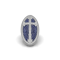 Round CZ Stone Christian Cross Ring For Christmas