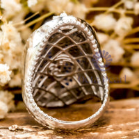 Round CZ Stone Christian Cross Ring For Christmas