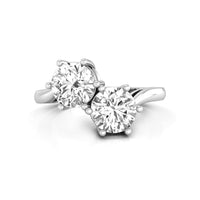6.50 MM Round Cut Moissanite Toi Et Moi Ring For Engagement & Wedding