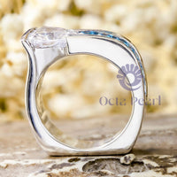 Trillion Stone Channel & Tension Set Designer Ring