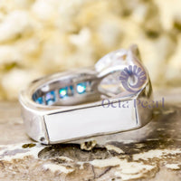 Trillion Stone Channel & Tension Set Designer Ring