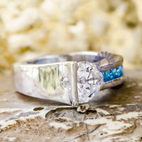 Trillion Stone Channel & Tension Set Designer Ring