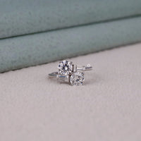 Bypass Shank Round & Baguette Stone Proposal Ring