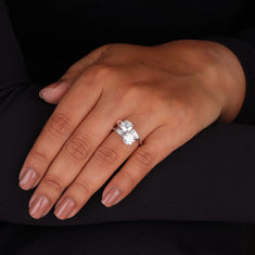 Bypass Shank Round & Baguette Stone Proposal Ring - alternate view