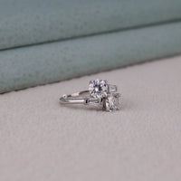 Bypass Shank Round & Baguette Stone Proposal Ring