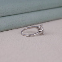 Bypass Shank Round & Baguette Stone Proposal Ring