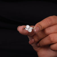 Bypass Shank Round & Baguette Stone Proposal Ring