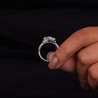 Bypass Shank Round & Baguette Stone Proposal Ring