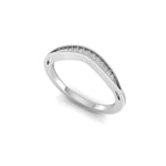 Round Moissanite Milgrain Art Deco Curved Band