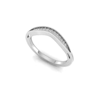 Round Moissanite Milgrain Art Deco Curved Band