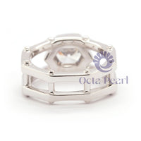 Round Moissanite Octagon Shape Solitaire Ring