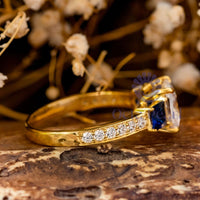 Three Stone Ring With Princess CZ Stone