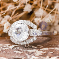 Old European Cut Moissanite Milgrain Edwardian Ring