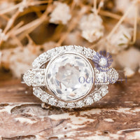 Old European Cut Moissanite Milgrain Edwardian Ring