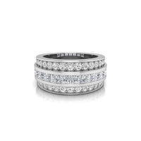 Princess & Round Stone Channel Set Wedding Band