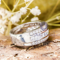 Princess & Round Stone Channel Set Wedding Band