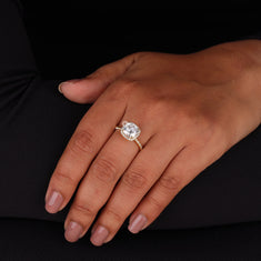 Cushion Moissanite Halo Twisted Rope Style Ring - alternate view