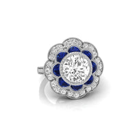 Old European Cut Stone Milgrain Floral Victorian Ring