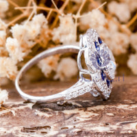 Old European Cut Stone Milgrain Floral Victorian Ring