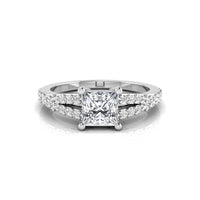 Princess Moissanite Split Shank Ring For Women