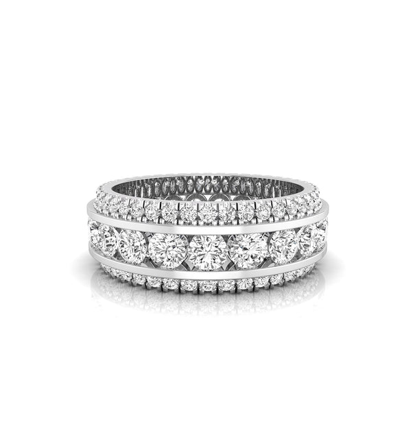 Channel Setting Round Moissanite Eternity Band