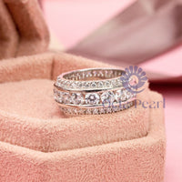 Channel Setting Round Moissanite Eternity Band