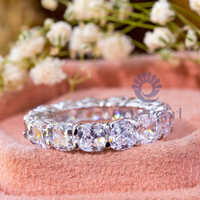 Cushion Cut CZ Stone Eternity Band For Wedding