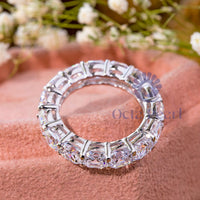 Cushion Cut CZ Stone Eternity Band For Wedding