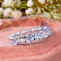 Cushion Cut CZ Stone Eternity Band For Wedding