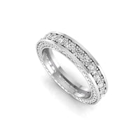 Three Side Round Cut Moissanite Full Eternity Band