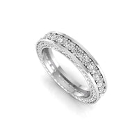 Three Side Round Cut Moissanite Full Eternity Band