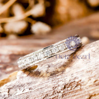 Three Side Round Cut Moissanite Full Eternity Band