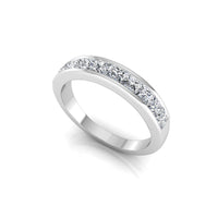 Princess CZ Stone Channel Setting Half Eternity Band