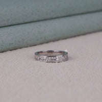 Princess CZ Stone Channel Setting Half Eternity Band