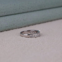 Princess CZ Stone Channel Setting Half Eternity Band