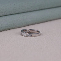 Princess CZ Stone Channel Setting Half Eternity Band