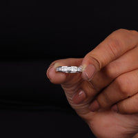 Princess CZ Stone Channel Setting Half Eternity Band
