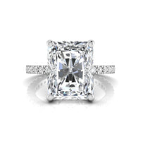 Radiant Cut Moissanite Hidden Halo Proposal Ring