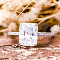 Radiant Cut Moissanite Hidden Halo Proposal Ring