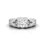 Old Mine Cut Moissanite Solitaire Edwardian Ring