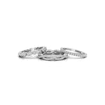 Round Moissanite 3 Piece Stackable Eternity Band