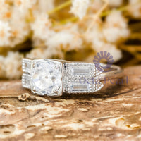 Old European Cut CZ Milgrain Bezel Set Five Stone Ring