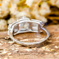 Old European Cut CZ Milgrain Bezel Set Five Stone Ring