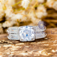 Old European Cut CZ Milgrain Bezel Set Five Stone Ring