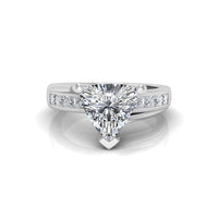 Trillion CZ Stone Channel Setting Bypass Shank Ring