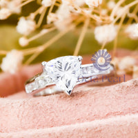 Trillion CZ Stone Channel Setting Bypass Shank Ring