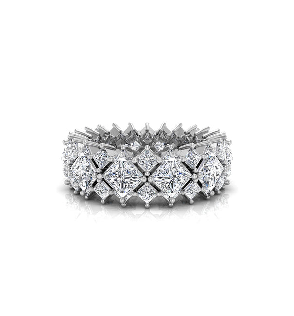 Princess CZ Stone Eternity Wedding Band For Women